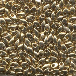 Long Magatama 4x7mm Lt 24kt Gold Plated-50 Gm Bag - LMA-193