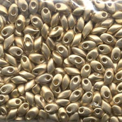 Long Magatama 4x7mm Lt 24kt Goldplated Matte-50 Gm Bag - LMA-193F