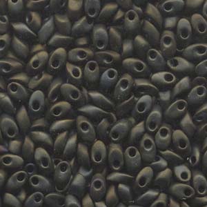 Long Magatama 4x7mm Matte Olive Iris-100 Gm Bag - LMA-2013