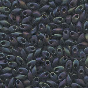 Long Magatama 4x7mm Matte Purple Iris-100 Gm Bag - LMA-2014