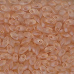 Long Magatama 4x7mm Matte Tr Lt Peach -100gm - LMA-2102F