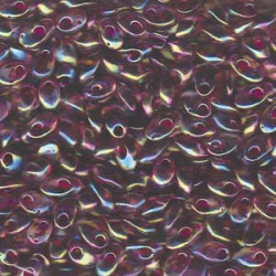 Long Magatama 4x7mm Fuchsia Lnd Smky Amy Ab-100gm - LMA-2170