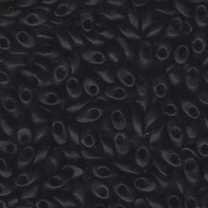 Long Magatama 4x7mm Matte Black-100gm - LMA-401F