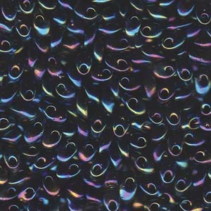 Long Magatama 4x7mm Met Vargtd Blue Iris-100gm - LMA-455