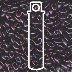 Long Magatama 4x7mm Met Dk Raspb-aprx 8.5gm - LMA-460-TB