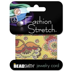 Yellow Pattern Fashion Stretch 1 Mtr 30mm Wide
