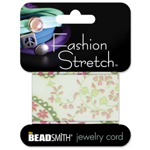 Beige Pattern Fashion Stretch 1 Mtr 30mm Wide