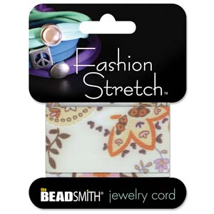 White Pattern Fashion Stretch 1 Mtr 30mm Wide