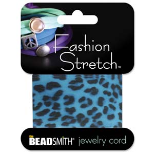 Blue Leopard Fashion Stretch 1 Mtr 30mm Wide