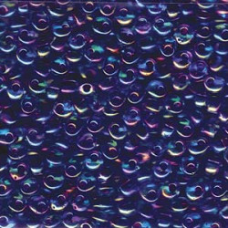 Magatamas 4mm Japanese 250 Gm Fuchsia-lined Blue Ab - MA4-2169 Magatamas 4mm Japanese 250 Gm Fuchsia-lined Blue Ab - MA4-2169