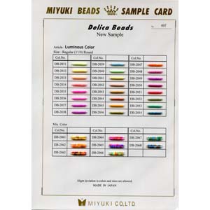 Delica Sample Card 897 Miyuki Luminous Colors