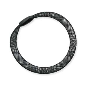 In Mesh Bracelet Black Narrw W/plastic Bd 12/bg