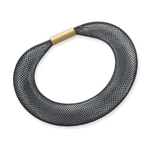 In Mesh Bracelet Black Wide W/metal Bd 12/bg
