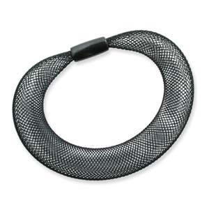 In Mesh Bracelet Black Wide W/plastic Bd 12/bg