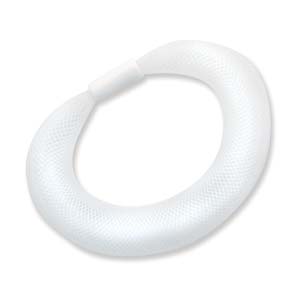 In Mesh Bracelet White Wide W/plastic Bd 12/bg