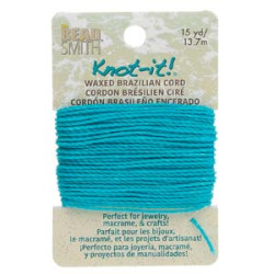 Knot It Waxed Poly Cord 15 Yards/card Aqua