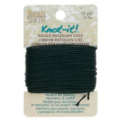 Knot It Waxed Poly Cord 15 Yards/card Black