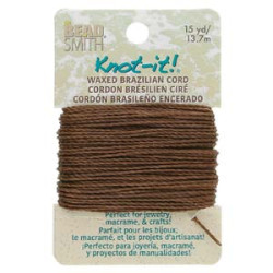 Knot It Waxed Poly Cord 15 Yards/card Brown