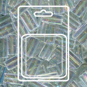 Rectangle 4x9mm Clear Trans Rainbow -apx 17gm/cd - REC49-250-R