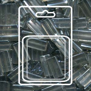 Rectangle 4x9mm Gray Luster -apx 17gm/cd - REC49-368-R