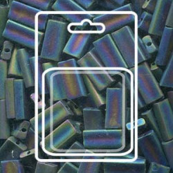 Rectangle 4x9mm Matte Black Ab -apx 17gm/cd - REC49-401FR-R