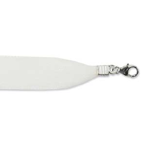 Ribbon Necklace Ss Clsp White 17 In -12 Bg