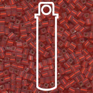 Matte S/l Flame Red Miyuki 3mm Cube Aprx 20gm/tb - SB3-10F-TB