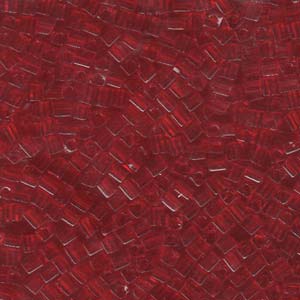 Ruby Transparent Miyuki 3mm Cubes 250gm - SB3-141