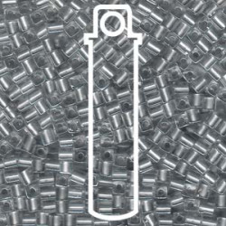 Pewter Gray Lined Crys Miyuki 3mm Cubes Aprx 20gm/tb - SB3-242-TB