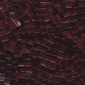 Miyuki 4mm Square 250 Grams Gold Luster Transparent Garnet - SB4-304