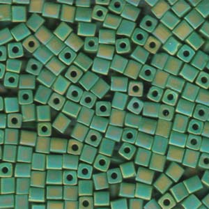 Miyuki 4mm Square 250 Grams Opaque Green Ab - SB4-411FR