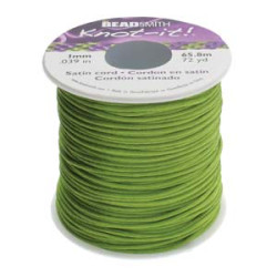 Satin Cord 1mm Apple Green 72yd Spool