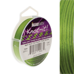Satin Cord 1mm Apple Green 5 Yd/spool