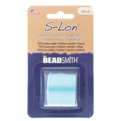S-lon Bead Cord Aqua 77yd-1/cd