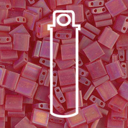 Tila Bead 5mm Matte Tran Red Orange Ab 7.2 Gm - TL140FR-TB