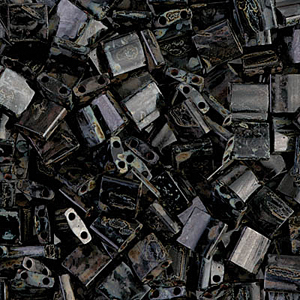 Tila Bead 5mm Picasso 50gm/bg Smky Black Matte - TL4511