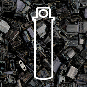 Tila Bead 5mm Picasso Smoky Black Matte-appx 7.2 Gm/tb - TL4511-TB