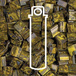 Tila Bead 5mm Picasso Op Yellow Picasso-appx 7.2 Gm/tb - TL4519-TB