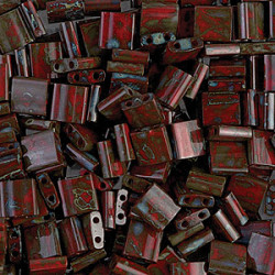 Tila Bead 5mm Picasso Op Red Picasso50gm/bg - TL4521