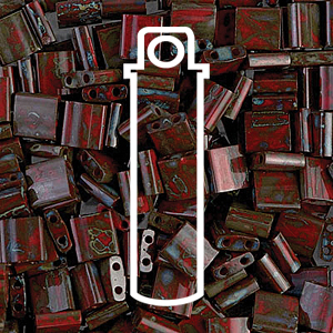 Tila Bead 5mm Picasso Op Red Picasso-appx 7.2 Gm/tb - TL4521-TB