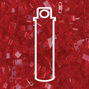 Tila 1/2 Cut 5mm Trans Red Aprx 7.8gm/tb - TLH140-TB