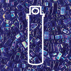 Tila 1/2 Cut Bead 5mm Transp Cobalt Ab7.8gm/tb - TLH177-TB