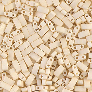 Tila 1/2 Cut Bead 5mm Matte Opaque Cream-50gm/bg - TLH2021
