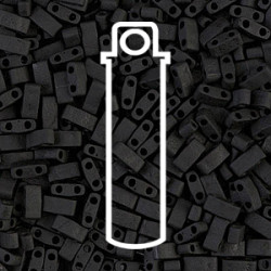 Tila 1/2 Cut 5mm Matte Black -aprx 7.8gm/tb - TLH401F-TB