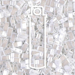 Tila 1/2 Cut 5mm White Pearl -aprx 7.8gm/tb - TLH420-TB
