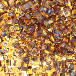 Tila 1/2 Cut Bead 5mm Picasso Dark Amber Transp-50gm/bg - TLH4502
