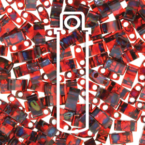 Tila 1/2 Cut Bead 5mm Picasso Garnet Transp7.8gm/tb - TLH4504-TB