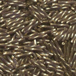 Tw Bgl 2x12mm Miyuki 250 Gram Gold Antiqued Tr Amethyst - TW2012-1285