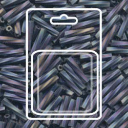 Twisted Bugle 2.7x12mm Matte Black Ab-aprx 13gm/cd - TW2712-401FR-R Twisted Bugle 2.7x12mm Matte Black Ab-aprx 13gm/cd - TW2712-401FR-R