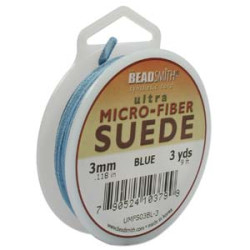 Ultra Micro Fiber Suede Blue 3mm 3 Yd Spool